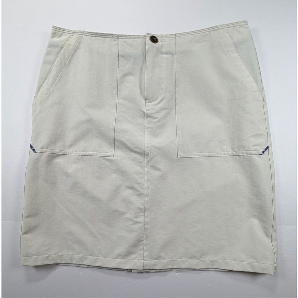 Vintage Horny Toad Skirt Sz 12 Ivory Organic Cotton Outdoor Casual Gorpcore EUC